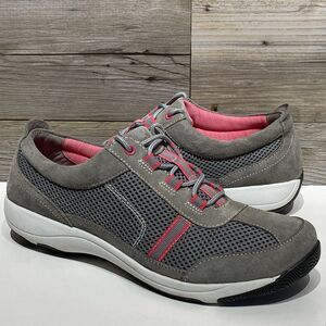 Dansko Helen Walking Sneakers Comfort Shoes Gray Suede Pink EU 40 US 9.5-10